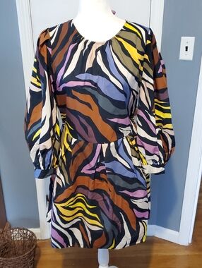 Multicolor Abstract  Print Women's Dress
